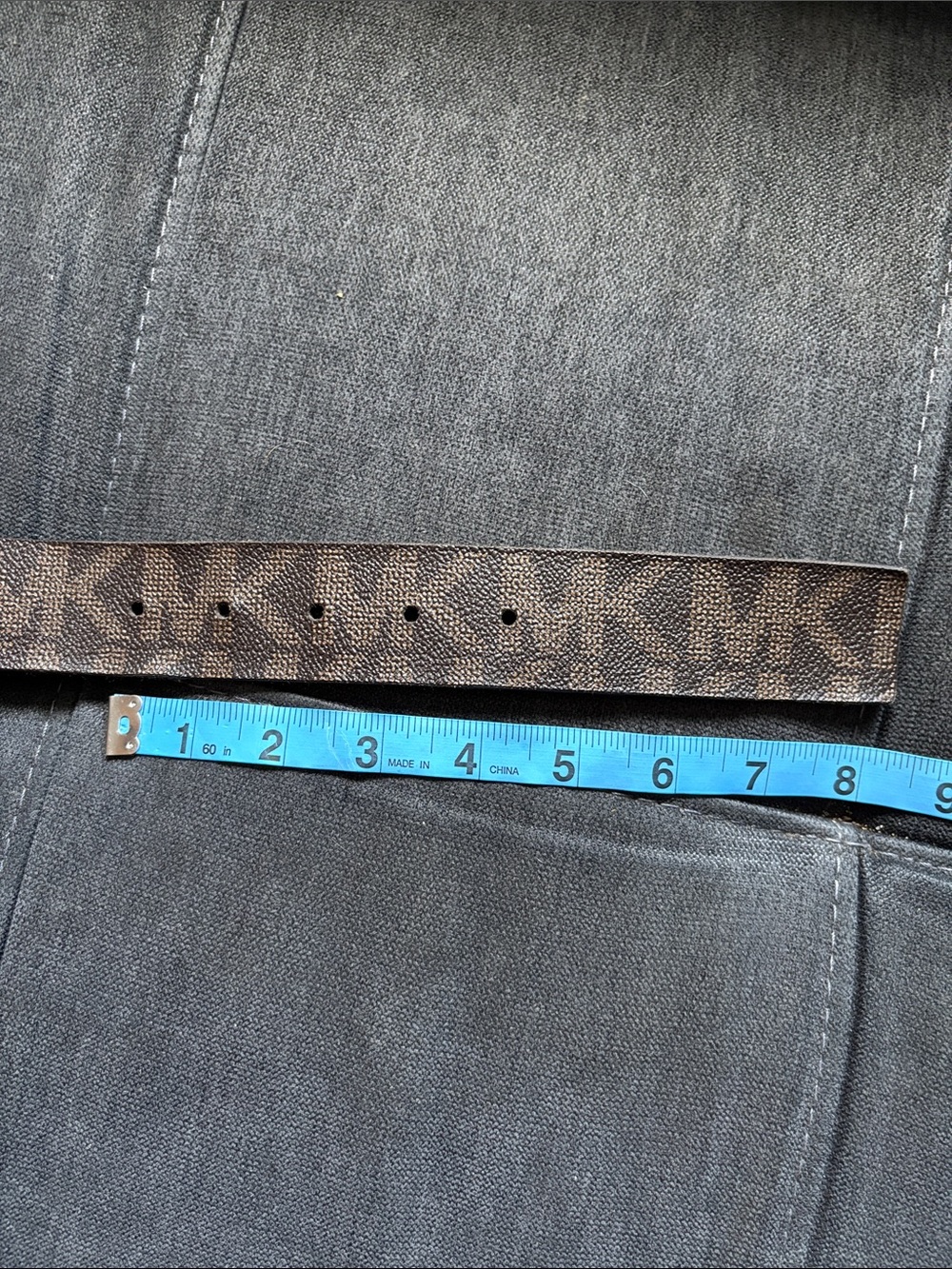 Michael Kors Black Brown Leather Belt with Golden Buckle. 45 Inch - Picture 8 of 12